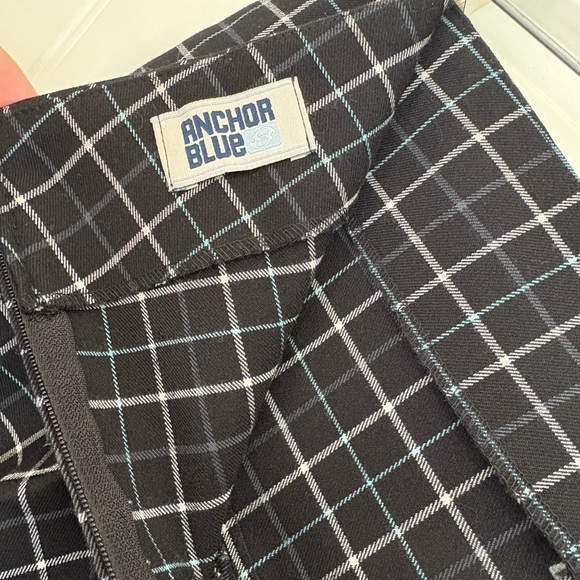 Y2K 2000’s Anchor Blue mini skirt black & blue plaid size 7 - Picture 5 of 6